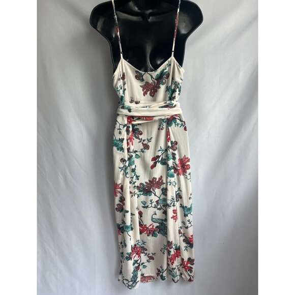 Hinge Floral Maxi Wrap Dress Size M Boho Feminine Romantic Tropical Prairie Cute - Picture 7 of 12